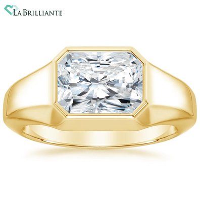 Haiden Bezel Lab Diamond Engagement Ring in 18K Yellow Gold