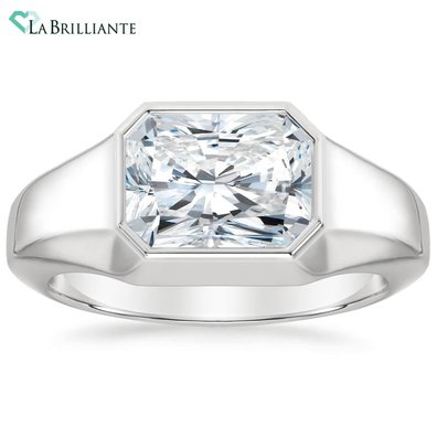 Haiden Bezel Lab Diamond Engagement Ring in 18K White Gold