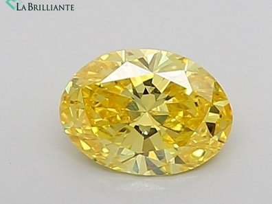 Oval 0.43 Ct. Fancy Vivid Yellow VVS2 Lab-Grown Diamond