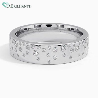 Cascade Lab Diamond Ring in 18K White Gold