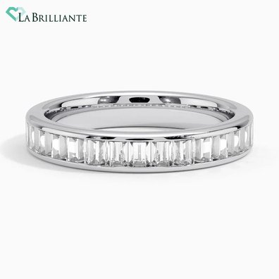 Channel Set Baguette Lab Diamond Ring (1 ct. tw.) in 18K White Gold
