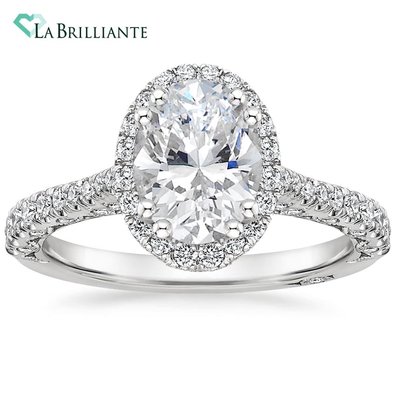 Tacori Petite Halo Lab Diamond Engagement Ring in 18K White Gold