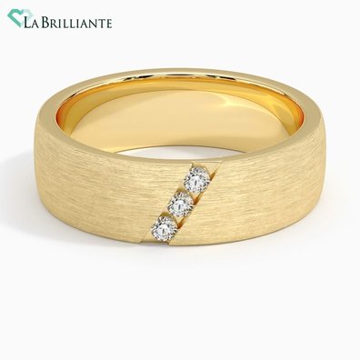 Dante Lab Diamond 6.5mm Wedding Ring in 18K Yellow Gold