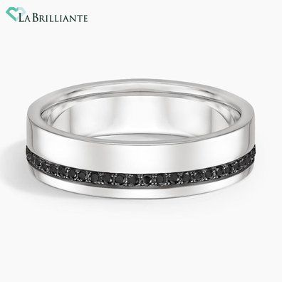 Austin Black Lab Diamond 5.5mm Wedding Ring in 18K White Gold