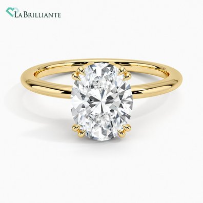 Aveline Solitaire Lab Diamond Engagement Ring in 18K Yellow Gold