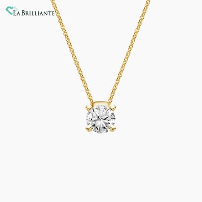 Floating Solitaire Lab Diamond Pendant (1 1/2 ct. tw) in 18K Yellow Gold