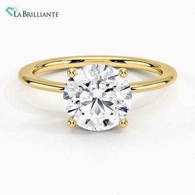 Aimee Solitaire Lab Diamond Engagement Ring in 18K Yellow Gold
