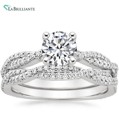 Petite Luxe Twisted Vine Bridal Set (1/2 ct. tw.) in 18K White Gold