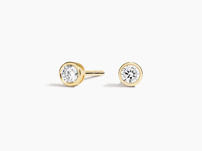 Lab Diamond Bezel Stud Earrings (1_4 ct. tw.) in 14K Yellow Gold