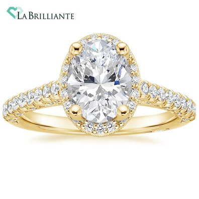 Halo Lab Diamond Engagement Ring in 14K Yellow Gold