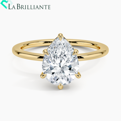 Audrey Perfect Fit 1.4mm Solitaire Ring in 18K Yellow Gold