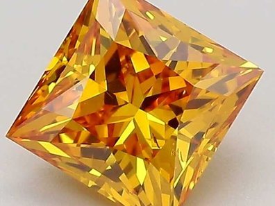 1.51 Ct. Fancy Vivid Orange Princess Lab-Grown Diamond