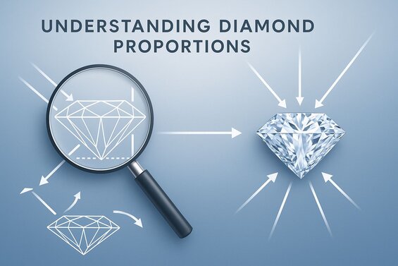 Image: Diamond Light Performance Comparison - Split view showing brilliant vs poorly cut lab diamonds with light path visualization demonstrating sparkle differences