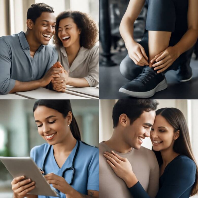 Image: Celebrity-Inspired Bezel Lab Diamond Rings Gallery - Modern couples wearing sleek bezel engagement rings in real-world settings, showcasing practical elegance from gym to office