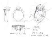Scheme of a custom ring with lab-grown diamond