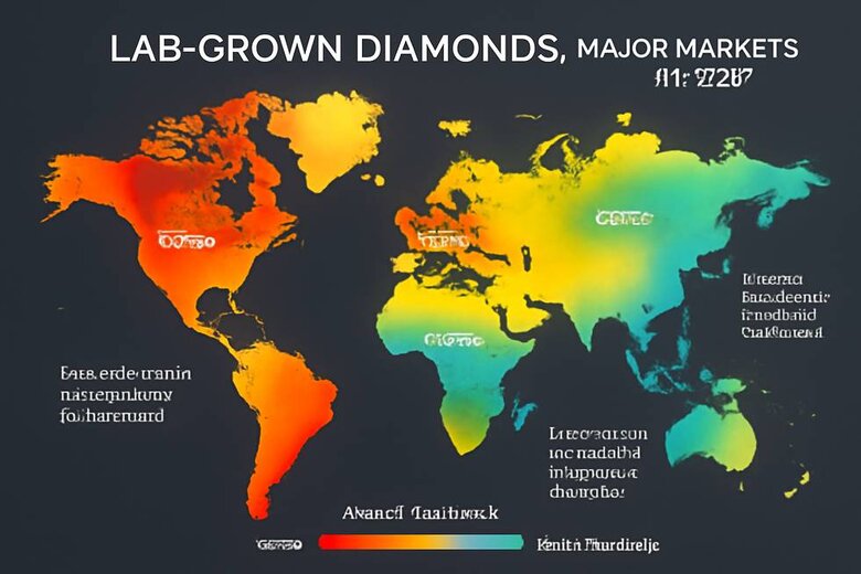 Infographic: Global Lab Diamond Price Heat Map 2025 - Visual representation of regional pricing differences, seasonal patterns, and market maturity indicators across major buying markets