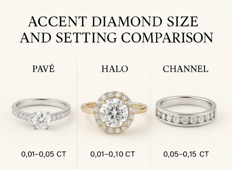 Image: Professional Setting Integration Process Step-by-Step - Complete visual guide showing pave drilling precision, bead formation technique, and spacing calculations for maximum accent diamond security and brilliance