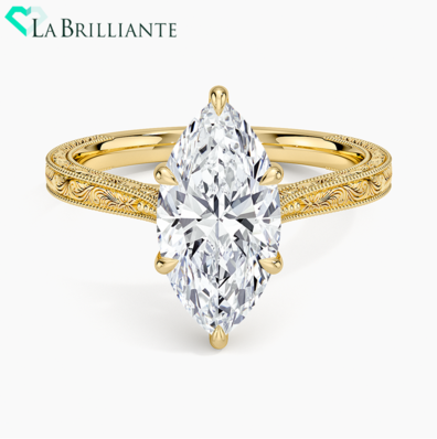 Elsie Engraved Ring in 18K Yellow Gold