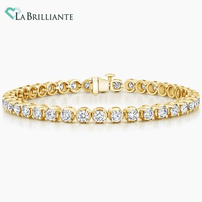 Lab Diamond Bangle Bracelet in 14K Yellow Gold