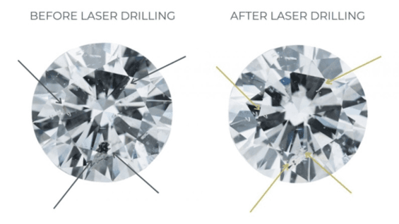 Laser grilling of lab-grown diamonds