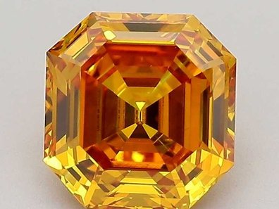 1.68 Ct. Fancy Vivid Orange Asscher Lab-Grown Diamond