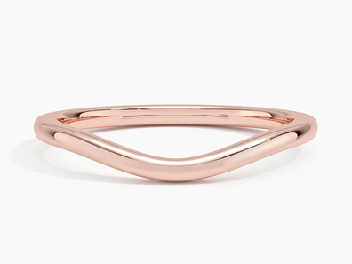 1.5mm Curved Wedding Ring in 14K Rose Gold