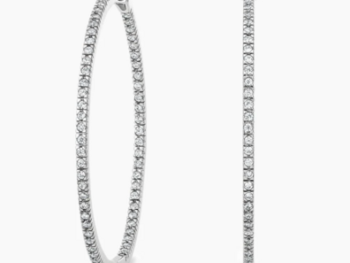 Echo Diamond Hoop Earrings (3_4 ct. tw.) in 18K White Gold