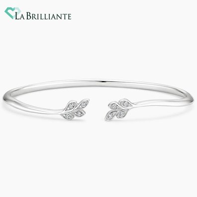 Lab Diamond Cuff Bracelet in Silver