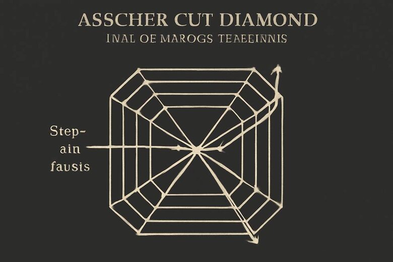 Image: Hall of Mirrors Light Path Demonstration - Cross-section view showing light traveling through step facets, creating repeating reflections, and forming the characteristic X-pattern with labeled light rays and reflection points