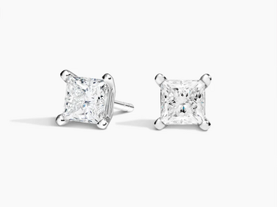 Princess Lab Diamond Stud Earrings (1 1_2 ct. tw.) in 18K White Gold