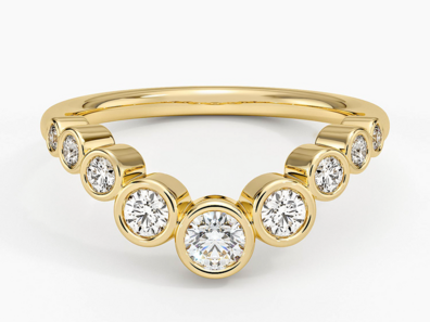 Uma Contour Bezel Diamond Ring in 18K Yellow Gold