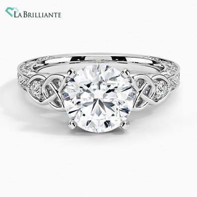 Aberdeen Celtic Lab Diamond Engagement Ring in 18K White Gold