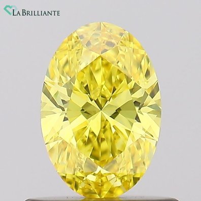 Oval 0.52 Ct. Fancy Vivid Yellow VVS2 Lab-Grown Diamond