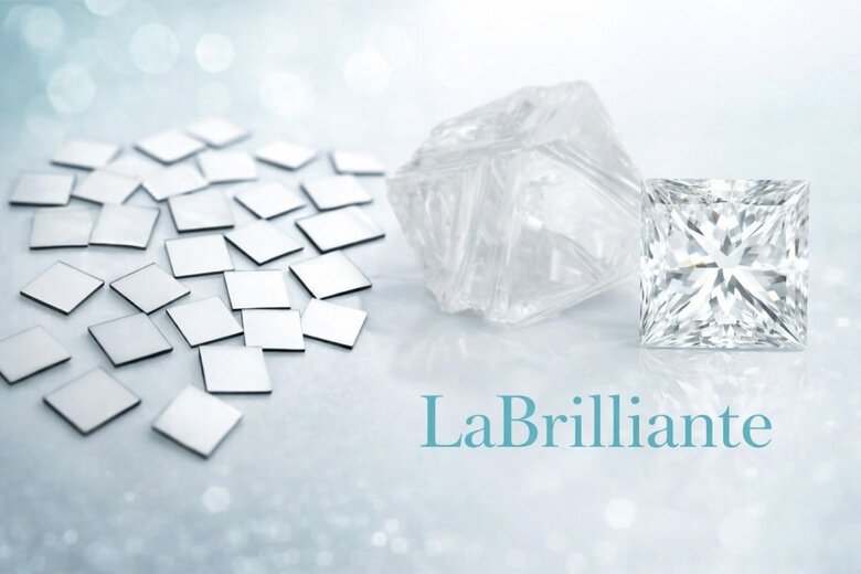 CVD Diamond Production Process Visualization - Step-by-step visual showing the controlled laboratory environment where carbon transforms into brilliant radiant cut diamonds to demonstrate precision manufacturing