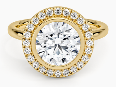 Bezel Halo Diamond Ring (1_4 ct. tw.) in 18K Yellow Gold