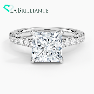 Sienna Half Coverage Diamond Ring in 18K White Gold