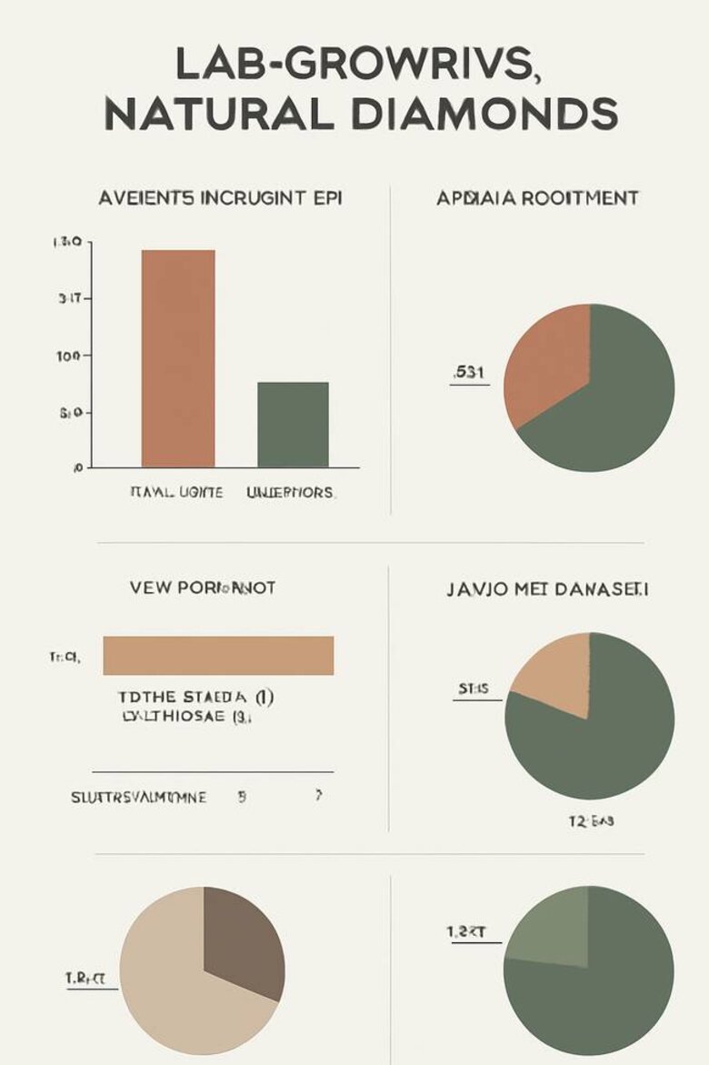 Infographic: Lab-Grown vs Natural Diamond Environmental Impact Comparison - Visual data showing energy consumption, carbon footprint, water usage, and land disturbance metrics with quantified differences between production methods