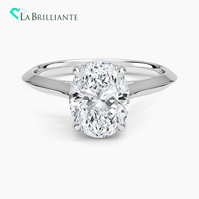 Piper Knife Edge Solitaire Ring in 18K White Gold