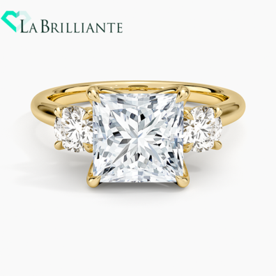 Elodie Perfect Fit Three Stone Diamond Ring (12 ct. tw.) in 18K Yellow Gold