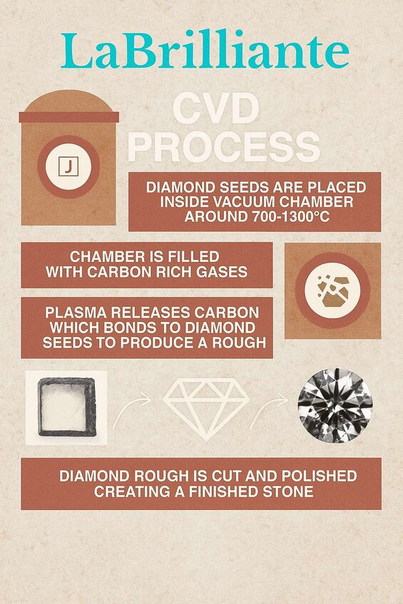 Image: CVD Diamond Growth Chamber Process - Visual demonstration of gas deposition layers forming diamond crystal structure at molecular level