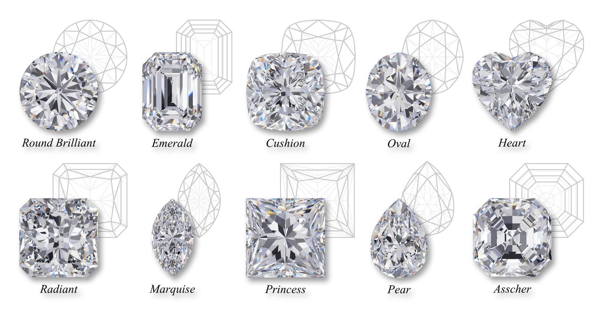 Lab-grown diamonds shapes
