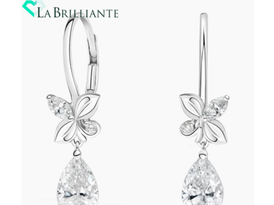 Calla Lab Diamond Drop Earrings (2 1_4 ct. tw.) in 18K White Gold