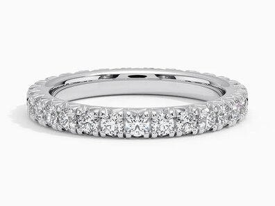 French Pave Lab Diamond Eternity Ring (1 ct. tw.) in 14K White Gold