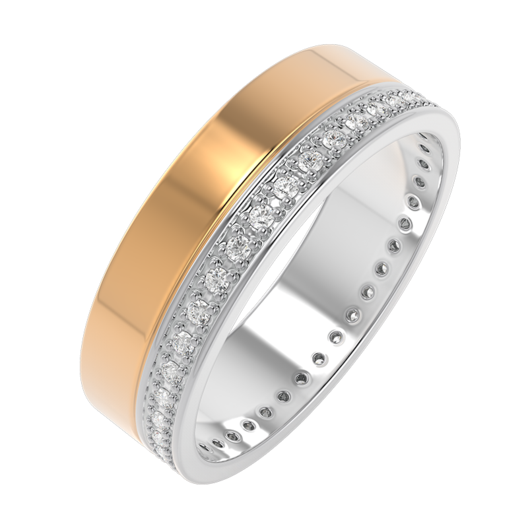 Wedding ring with lab-grown diamonds