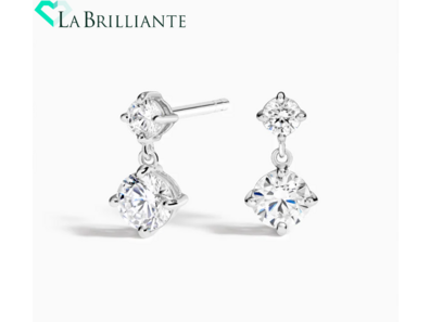 Circa Lab Diamond Drop Earrings (1 ct. tw.) in 18K White Gold