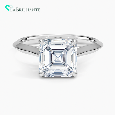 Piper Knife Edge Solitaire Ring in 18K White Gold