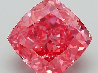 2.96 Ct. Fancy Vivid Pinkish Red Cushion Lab-Grown Diamond