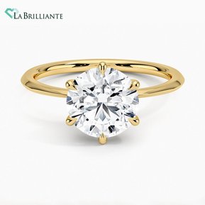 Aimee Solitaire Lab Diamond Engagement Ring in 14K Yellow Gold