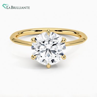 Channing Solitaire Lab Diamond Engagement Ring in 18K Yellow Gold