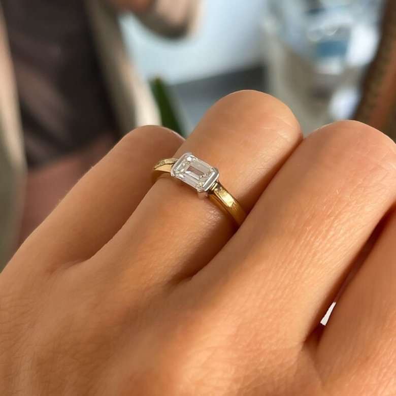 Diamants cultivés de taille émeraude